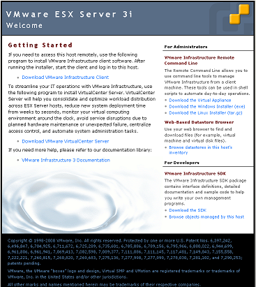 VMware ESXi web